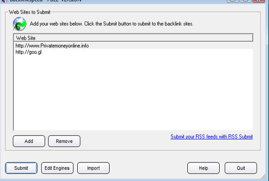 I will provide backlink submit software