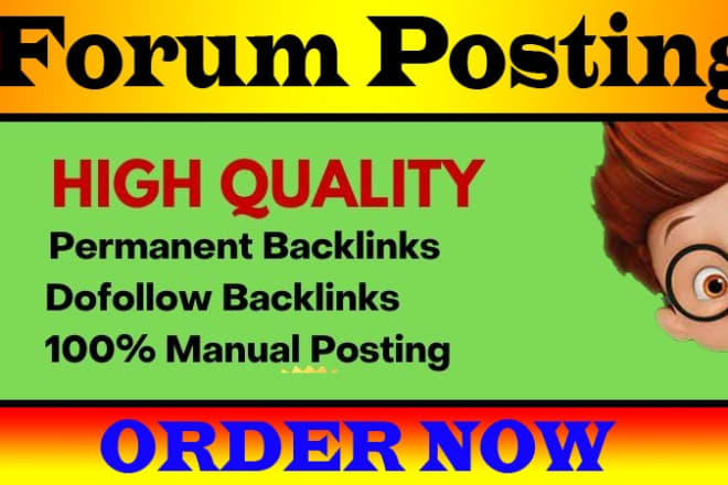 I will provide dofollow forum posting backlinks on high da pa