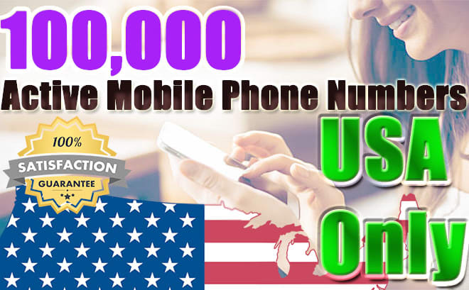I will provide you USA active mobile phone numbers