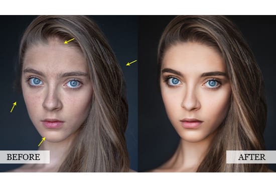 I will retouch skin, retouch headshot, portrait pro editing