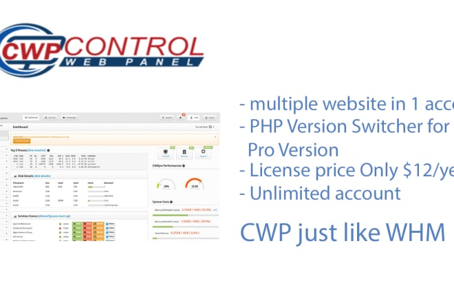 I will setup centos web panel cwp for hosting