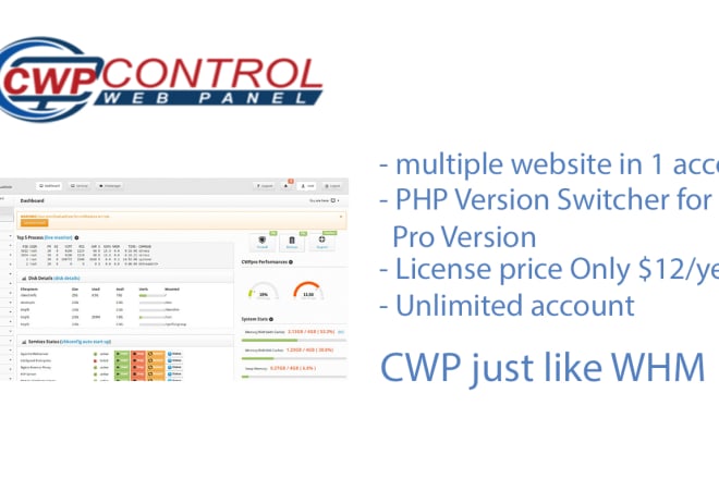 I will setup centos web panel cwp for hosting