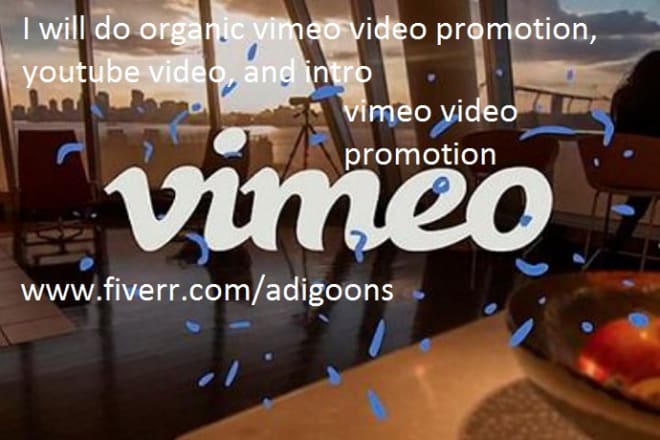 I will do organic vimeo video promotion, youtube video, and intro