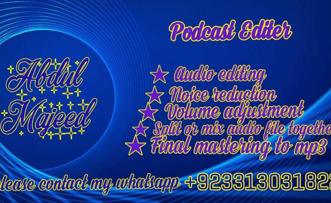 I will podcast editing audio noise reduction