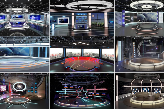 I will 3d virtual TV studio sets