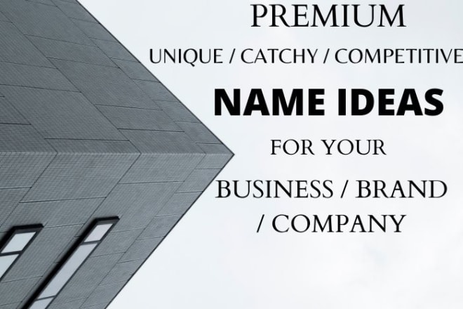 I will brainstorm brand business domain name ideas and logo design