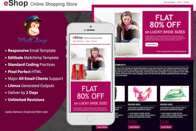 I will code editable mailchimp template
