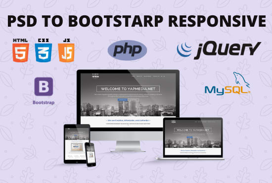 I will convert PSD to html CSS bootstrap website, bootstrap website