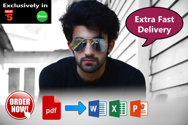 I will convert your pdf file to word, excel, Powerpoint