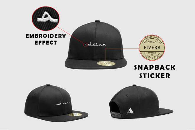 I will create a 3d embroied snapback mockup