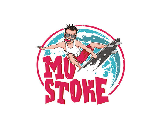 I will create a funny character or caricature logo for a surfing website
