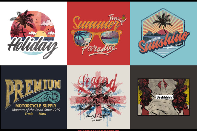 I will create amazing trendy or vintage t shirts designs