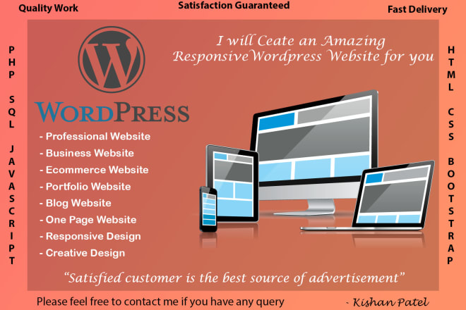 I will create an amazing wordpress website for you