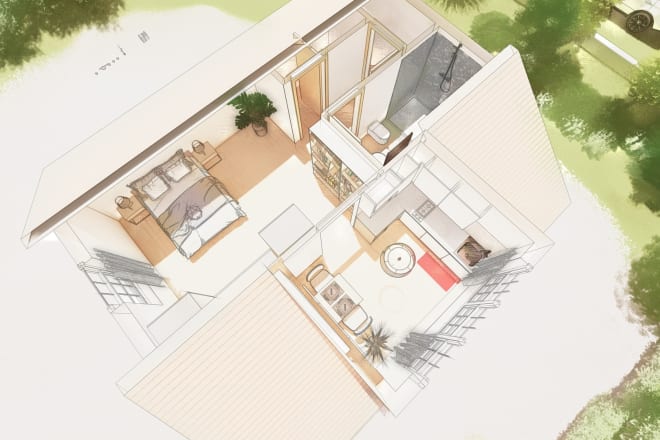 I will create an awesome architectural 3d rendering and 3d floor plan layout