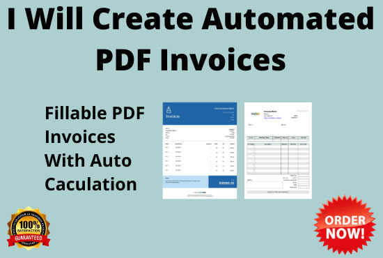 I will create automated PDF invoice