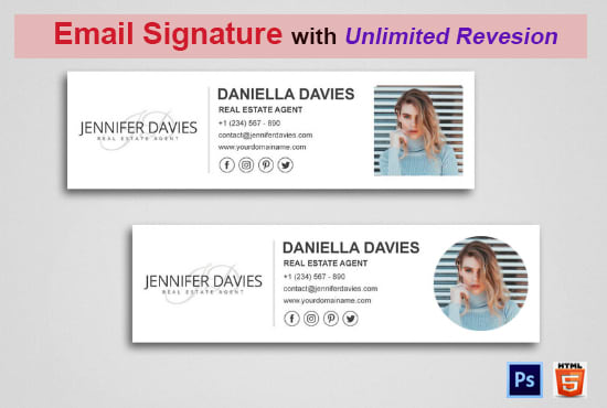 I will create clickable HTML email signature