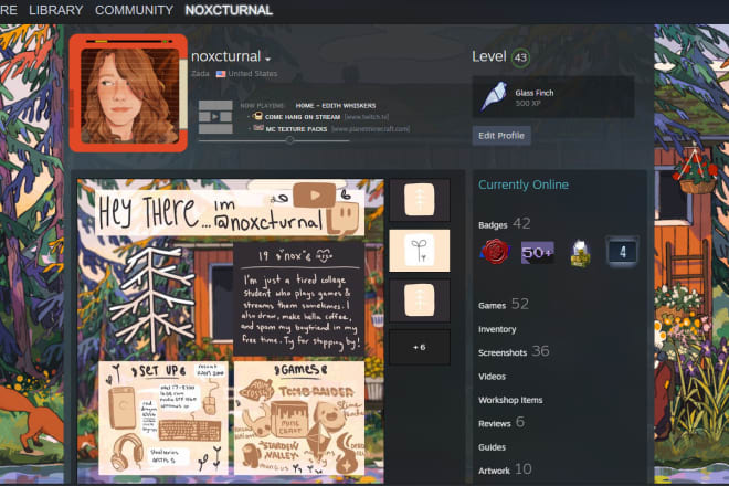 I will create custom steam profile art