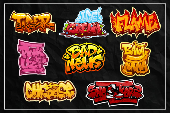 I will create graffiti text for logo, tshirt, sticker, etc