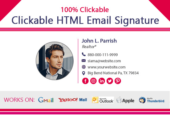 I will create html email signature or clickable email signature