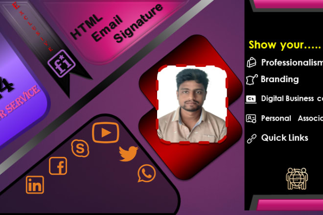 I will create HTML professional email signature templates