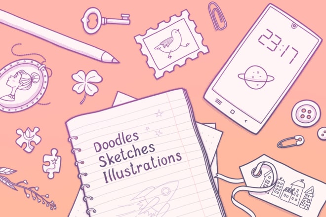 I will create illustrations in cute doodle style