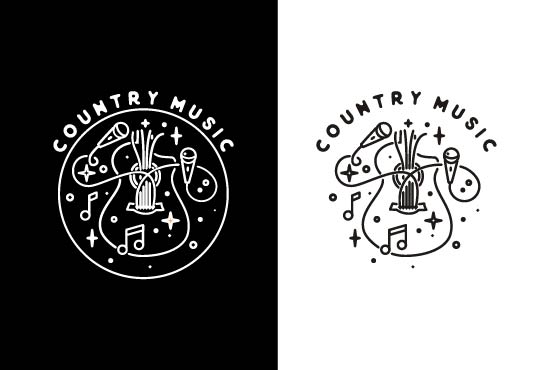 I will create mono line badge logo vector design illustration