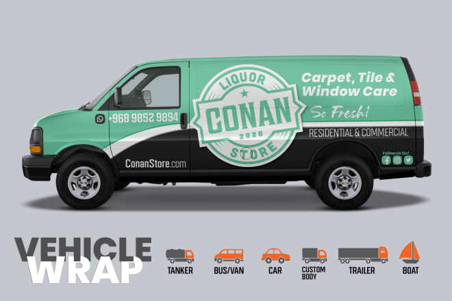I will create professional car van truck wrap design