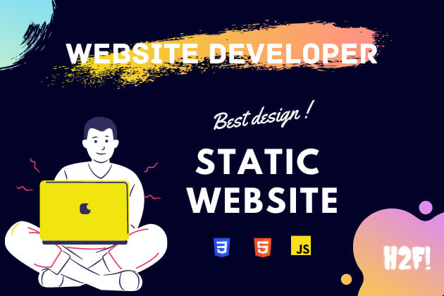 I will create static website or one page landing website, html css
