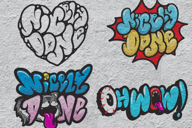 I will create unique graffiti bubble text style