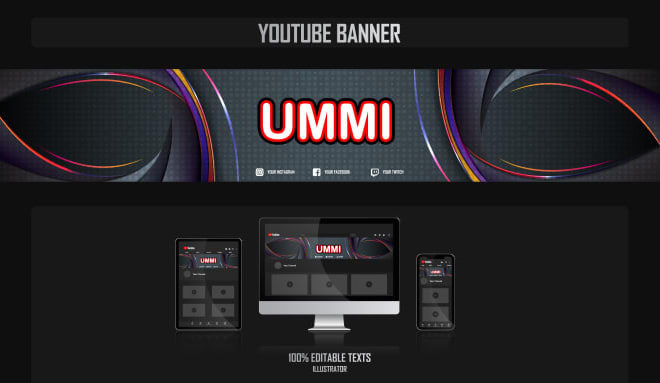 I will create youtube channel logo,art,banner,for channel creation