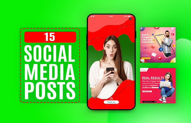 I will design 15 social media posts, social media post design