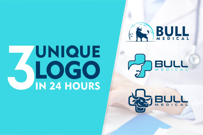 I will design 3 unique logo with free source file in 24 hours