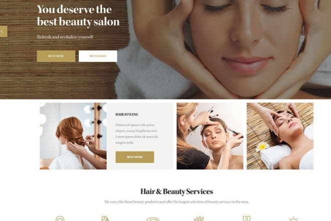 I will design a captivating beauty spa hair extension salon eyelash booking website