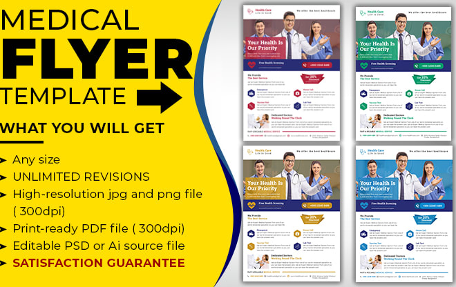 I will design a medical, dental, health flyer or brochure template