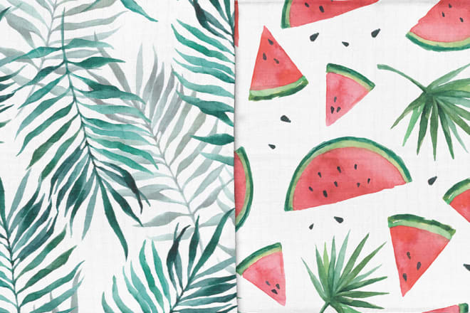 I will design a unique seamless watercolour pattern for printing