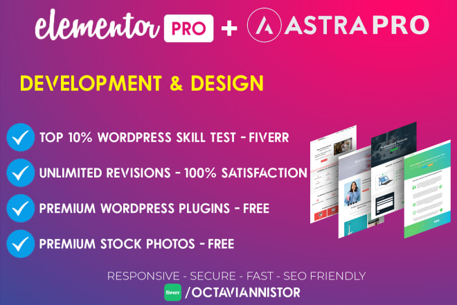 I will design and develop wordpress elementor pro website