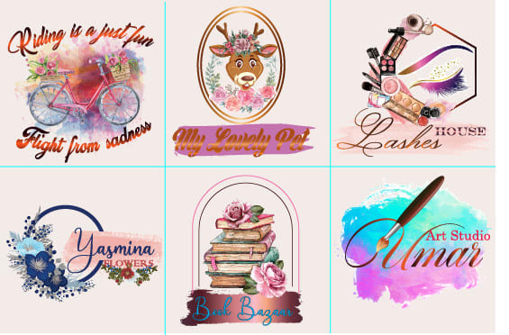 I will design attractive feminine watercolor, boho,floral and botanical logo