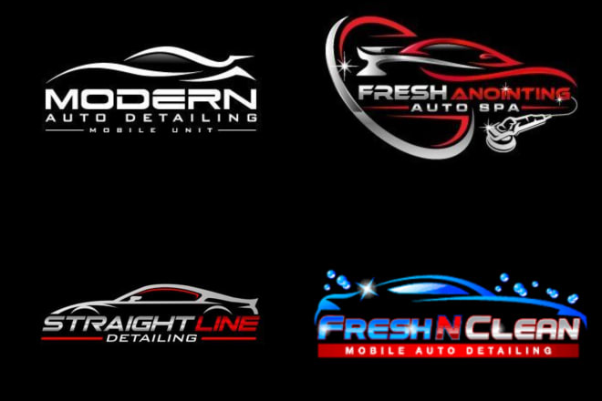 I will design auto detailing auto mobile and car wash logo design