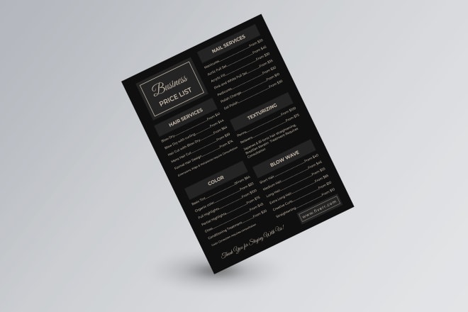 I will design awesome price list