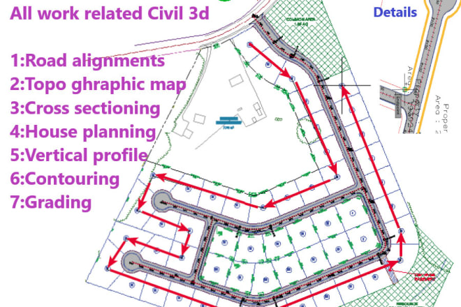 I will design in civil 3d road alignments and cross section work