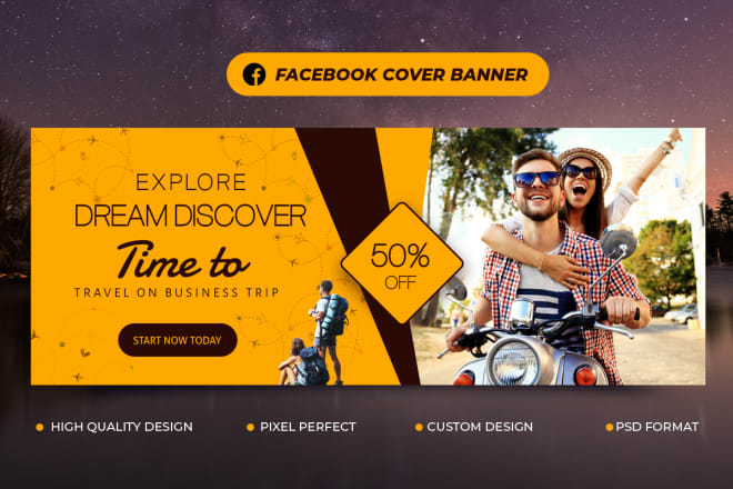 I will design modern an attractive facebook cover banner