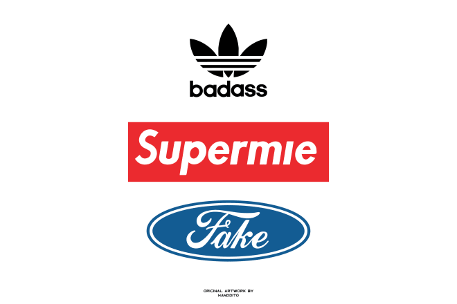 I will design modern trendy parody bootleg logo from famous brand