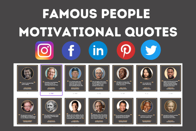 I will design over 200 motivational famous people quotes