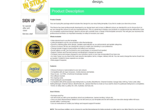 I will design professional eBay responsive auction listing template