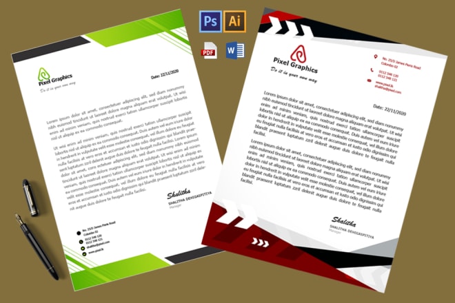 I will design professional letterhead in editable word format