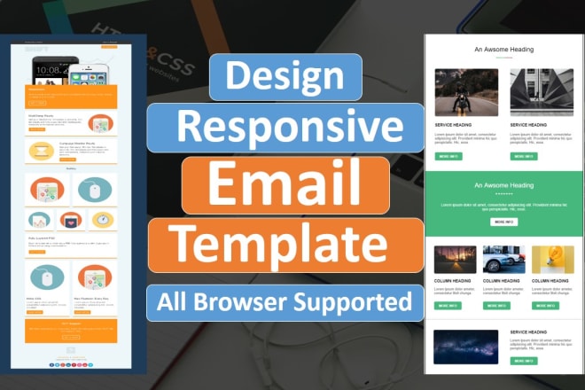 I will design psd pdf jpg to responsive HTML email template