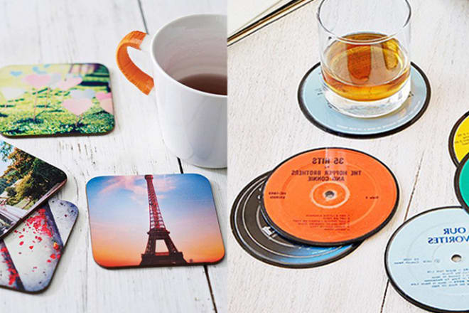 I will design pulpboard paper coasters, mouse pad, drinkware, barware