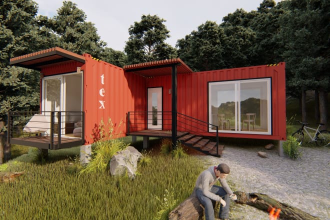 I will design shipping container home house, shops, restaurants, office, apartment