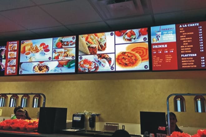 I will design static menu board or digital menu