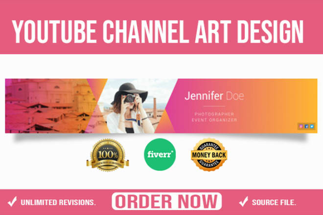 I will design the best youtube channel art or banner